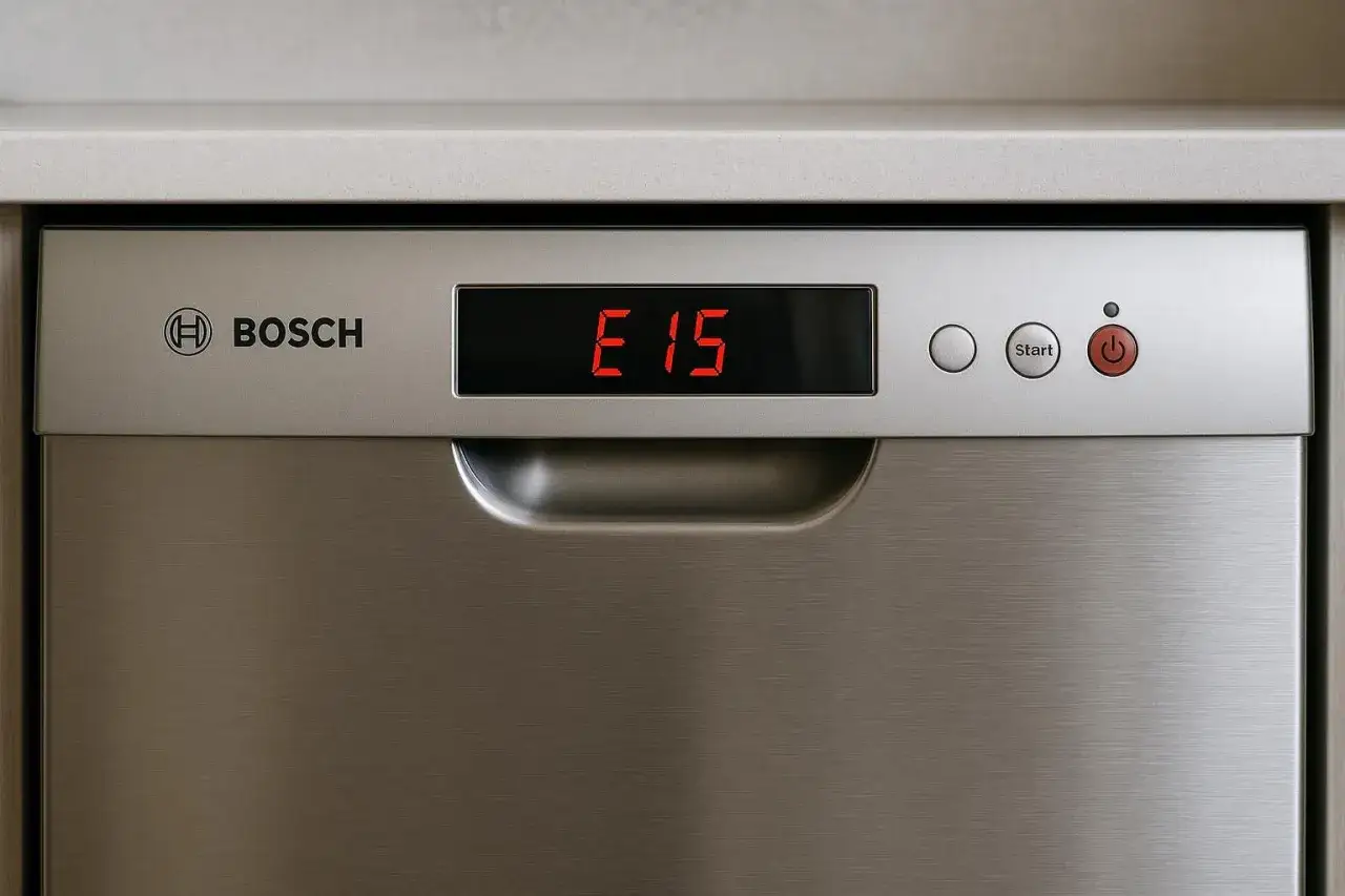 Zmywarka Bosch wyświetla komunikat błąd E15.
